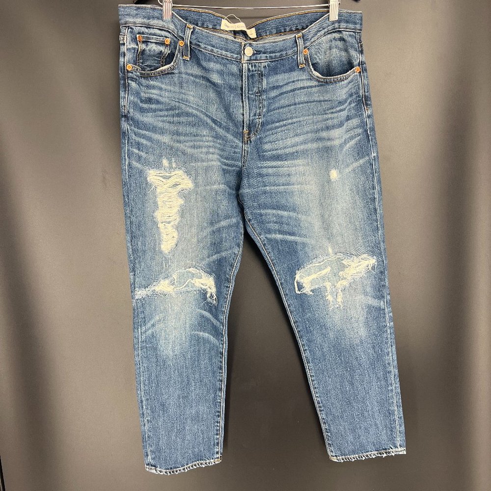GAP Women's Boyfriend Jeans - Distressed Blue